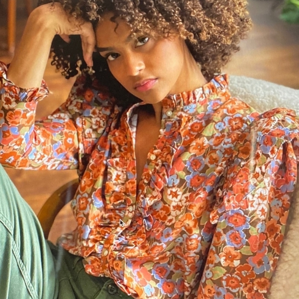 Love The Label Charisma Floral Ruffle Cotton Top
